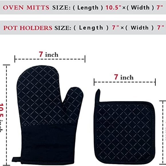 Mr.Good Lookin' is Cookin'，Oven Mitts and Pot Holders Sets of 2，Funny Oven Mitts - Picture 5 of 6